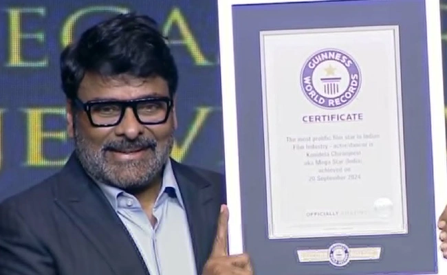 Chiranjeevi enters Guinness World Records as most prolific film star